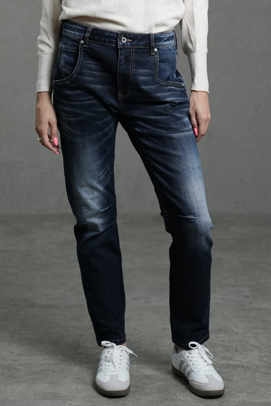 Jean bleu moyen coupe slim stretch moyen