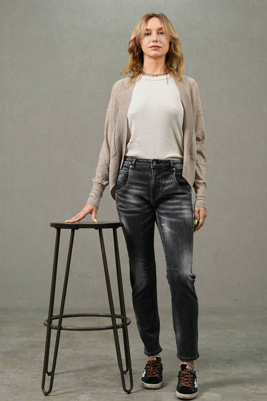 Schwarze Slim Fit Jeans mit mittlerem Stretchanteil