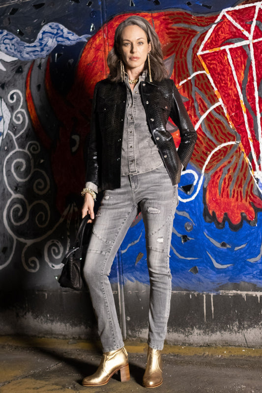 Jean gris coupe slim ultra-stretch